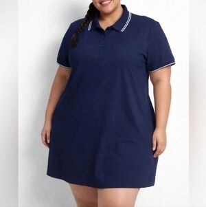Pink By Victoria Secret Navy Collared Pique Polo Dress - Size XXL